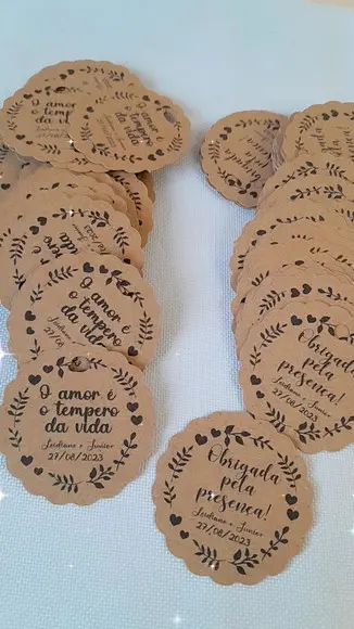 Kit 100 Tag em Papel Kraft - o Amor É o Tempero da Vida.