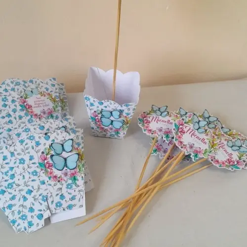 Kit 15 - Cachepô Centro de Mesa Jardim das Borboletas 05