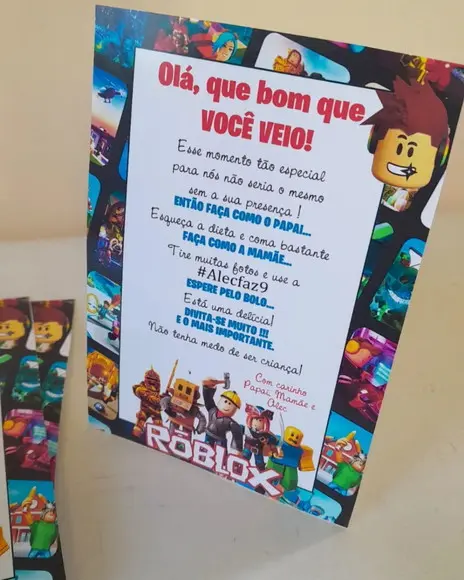 Kit 15 - Display Mesa - Placa de Agradecimento Roblox