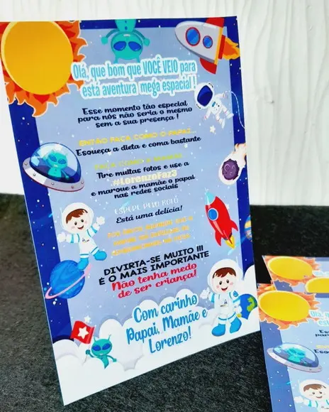 Kit 15 Display Mesa - Placa de Agradecimento Astronauta