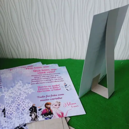 Kit 15 Display Mesa - Placa de Agradecimento Frozen