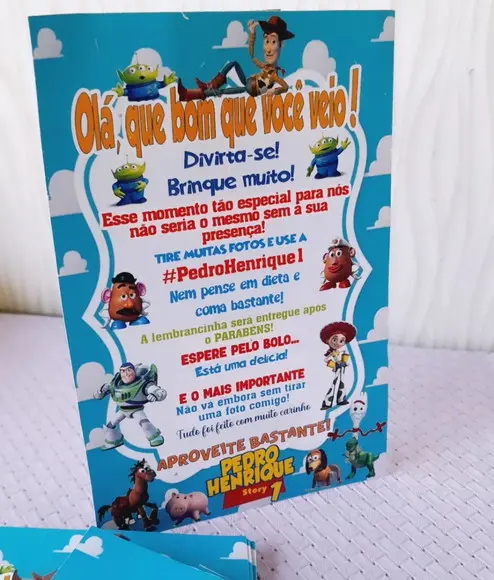 Kit 15 Display Mesa - Placa de Agradecimento Toy Story