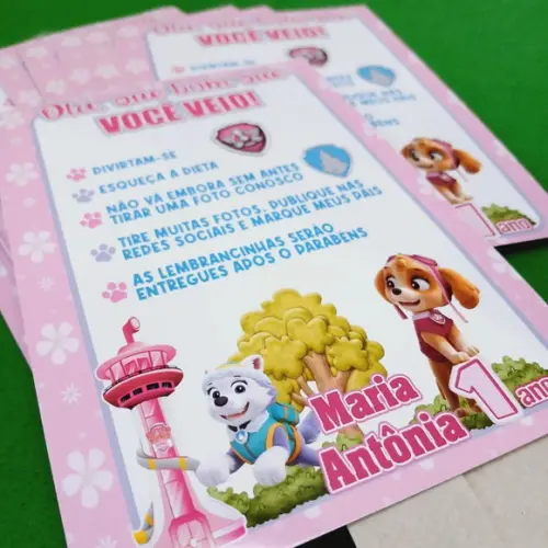 Kit 15 Display Mesa - Placa de Agradecimento Patrulha Canina