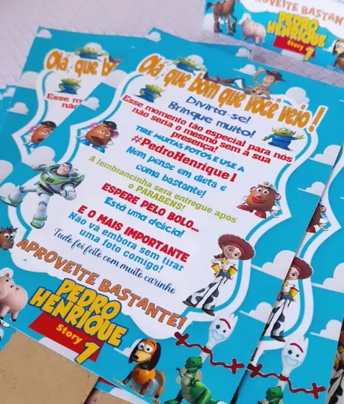 Kit 15 Display Mesa - Placa de Agradecimento Toy Story