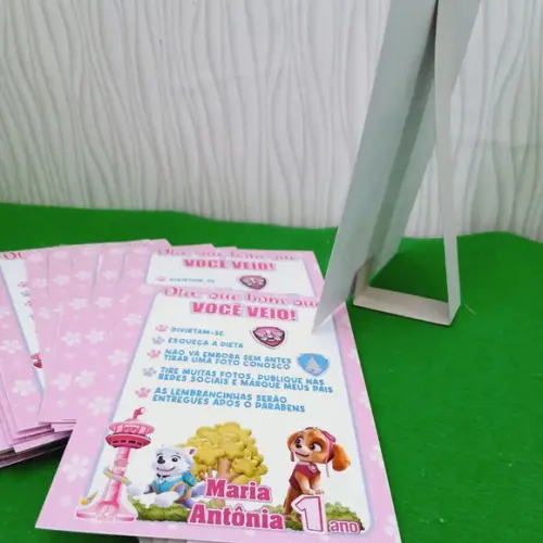 Kit 15 Display Mesa - Placa de Agradecimento Patrulha Canina