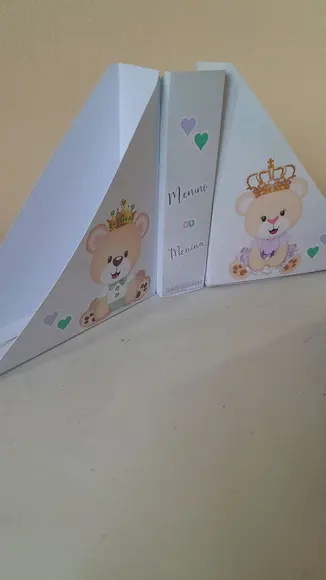 Kit 20 Porta Guardanapos- Urso Príncipe E/ou Ursa Princesa