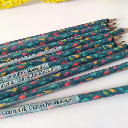 Kit 300 Lápis Personalizado com Adesivo