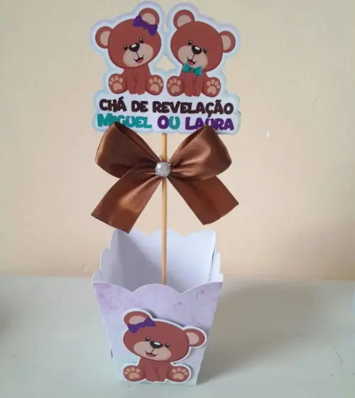 Kit com 10 Cachepô Centro de Mesa - Chá Revelação