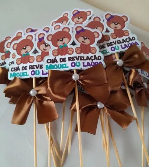 Kit com 10 Cachepô Centro de Mesa - Chá Revelação