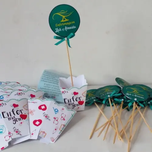 Kit com 10 Cachepô Centro de Mesa - Enfermagem
