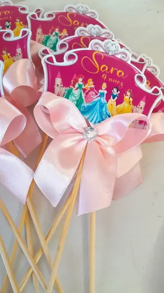 Kit com 10 Cachepô Centro de Mesa - Princesas Disney