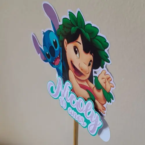 Kit com 10 Cachepô Centro de Mesa - Lilo e Stitch