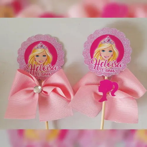 Kit com 10 Cachepô Centro de Mesa Barbie