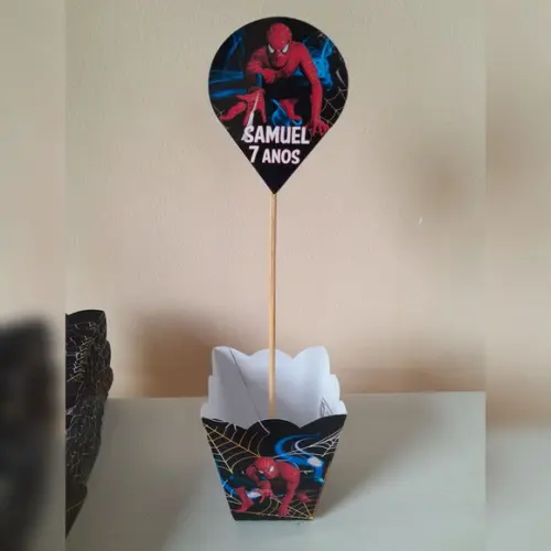 Kit com 10 Cachepô Centro de Mesa Básico - Homem Aranha