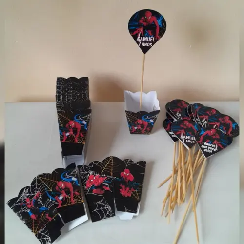 Kit com 10 Cachepô Centro de Mesa Básico - Homem Aranha