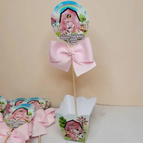Kit com 10 Cachepô Centro de Mesa Luxo - Fazendinha Rosa