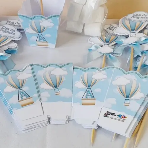 Kit com 10 Cachepô Centro de Mesa Luxo - Chá de Bebê Balão