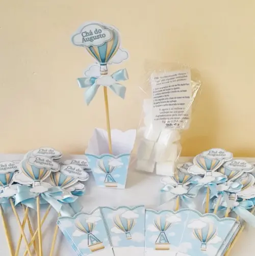 Kit com 10 Cachepô Centro de Mesa Luxo - Chá de Bebê Balão