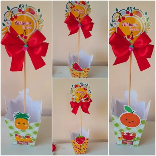 Kit com 10 Cachepô Centro de Mesa Luxo - Frutas