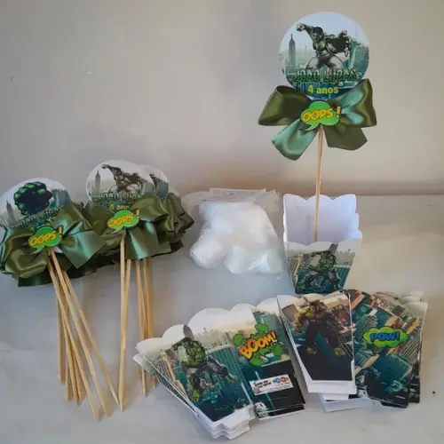 Kit com 10 Cachepô Centro de Mesa Luxo - Hulk