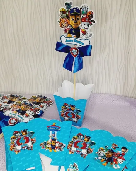 Kit com 10 Cachepô Centro de Mesa Luxo - Patrulha Canina