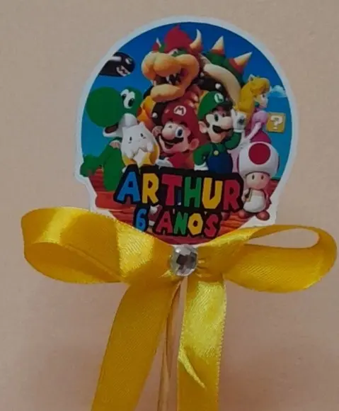 Kit com 10 Cachepô Centro de Mesa- Super Mario e Super Luigi