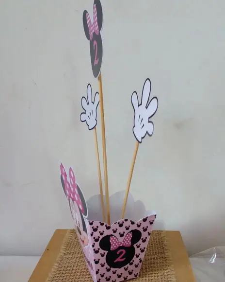 Kit com 10 Cachepot Centro de Mesa - Minnie