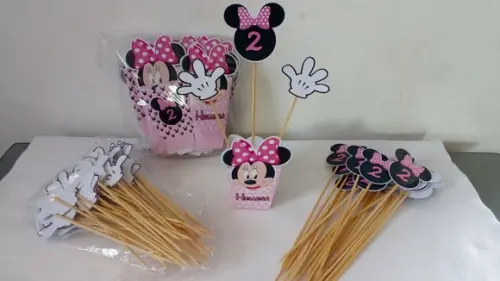 Kit com 10 Cachepot Centro de Mesa - Minnie