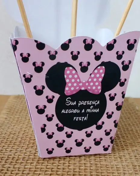 Kit com 10 Cachepot Centro de Mesa - Minnie
