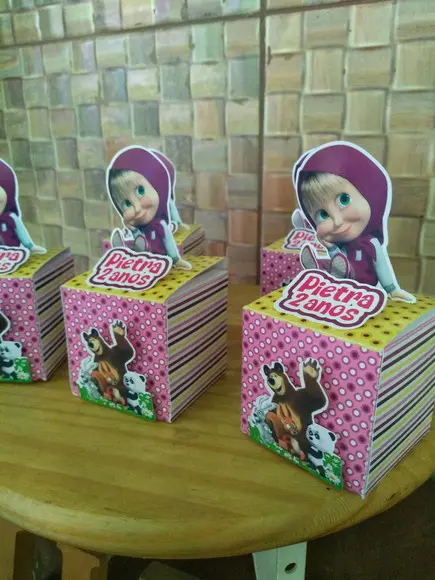 Kit com 10 Caixa Cubo 3d - Marsha e Urso