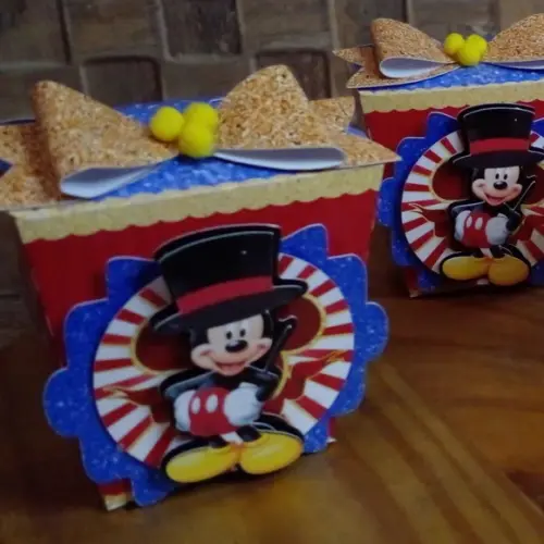 Kit com 10 Caixa Sushi - Mickey Circo