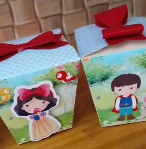 Kit com 10 Caixa Sushi - Branca de Neve