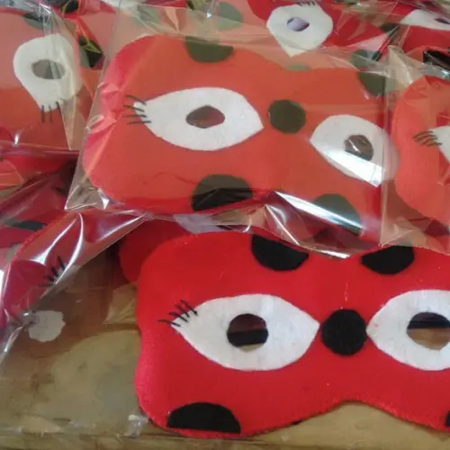 Kit com 10 Joaninha e Gato Máscara em Feltro