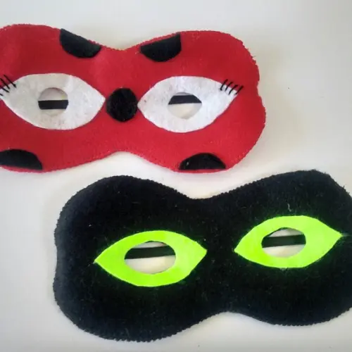Kit com 10 Joaninha e Gato Máscara em Feltro