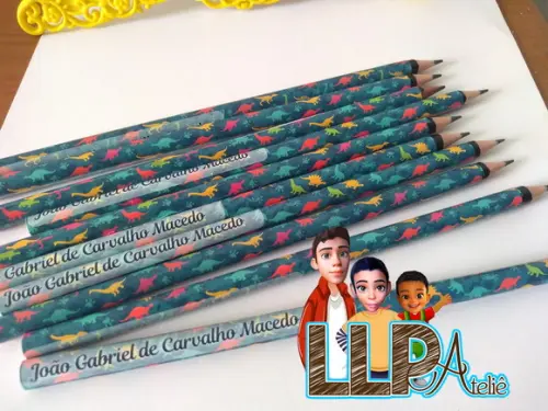 Kit com 10 Lápis Personalizado com Adesivo