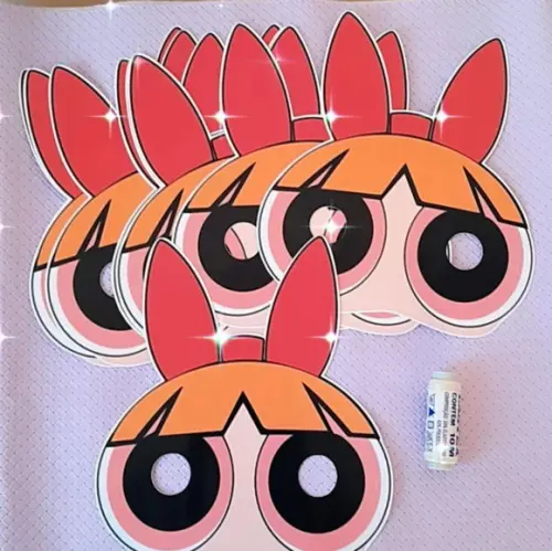 Kit com 10 Máscara em Scrap as Meninas Super Poderosas