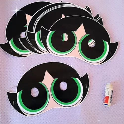 Kit com 10 Máscara em Scrap as Meninas Super Poderosas