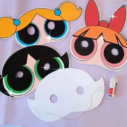 Kit com 10 Máscara em Scrap as Meninas Super Poderosas