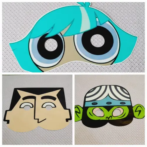 Kit com 10 Máscara em Scrap as Meninas Super Poderosas