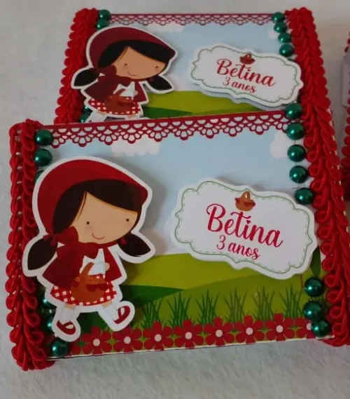 Kit com 10 Porta Kitkat 3d Luxo - Chapeuzinho Vermelho