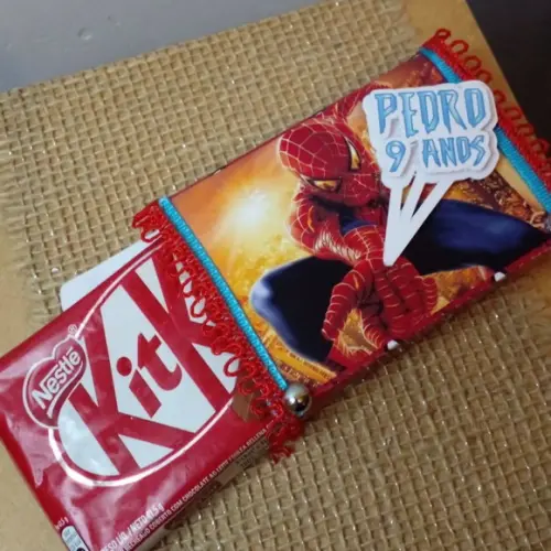 Kit com 10 Porta Kitkat 3d Luxo - Homem Aranha Modelo 01