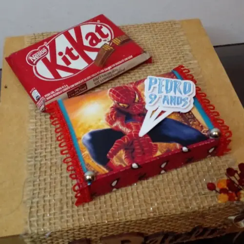 Kit com 10 Porta Kitkat 3d Luxo - Homem Aranha Modelo 01