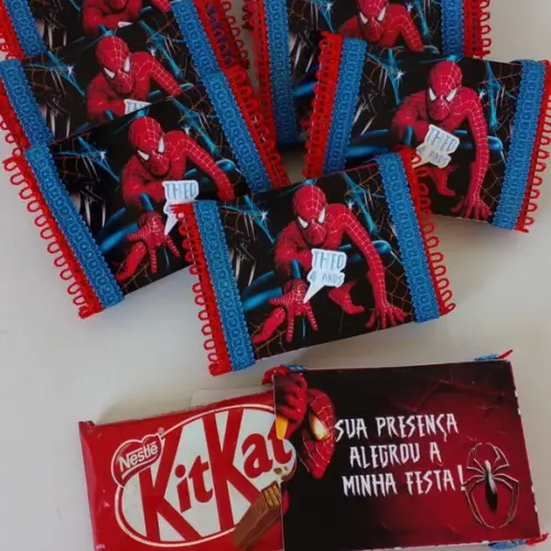 Kit com 10 Porta Kitkat 3d Luxo - Homem Aranha Modelo 02