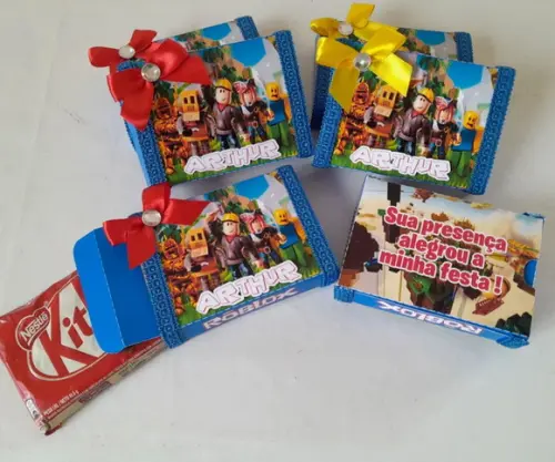 Kit com 10 Porta Kitkat 3d Luxo - Roblox