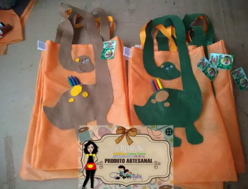Kit com 10 Sacola Dinossauro