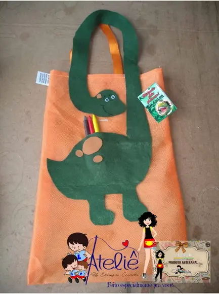 Kit com 10 Sacola Dinossauro