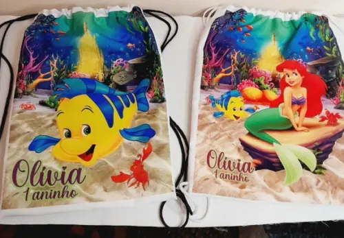 Kit com 10 Sacomochila - Pequena Sereia e Linguado