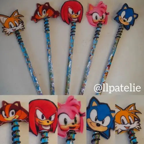 Kit com 100 Ponteiras Sonic e Amigos, Escolha o Personagem