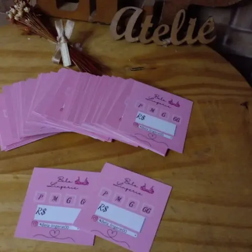 Kit com 100 Tags para Roupa Personalizada