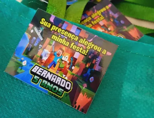 Kit com 14 Sacolas em Tnt com Aplique em Feltro - Minecraft